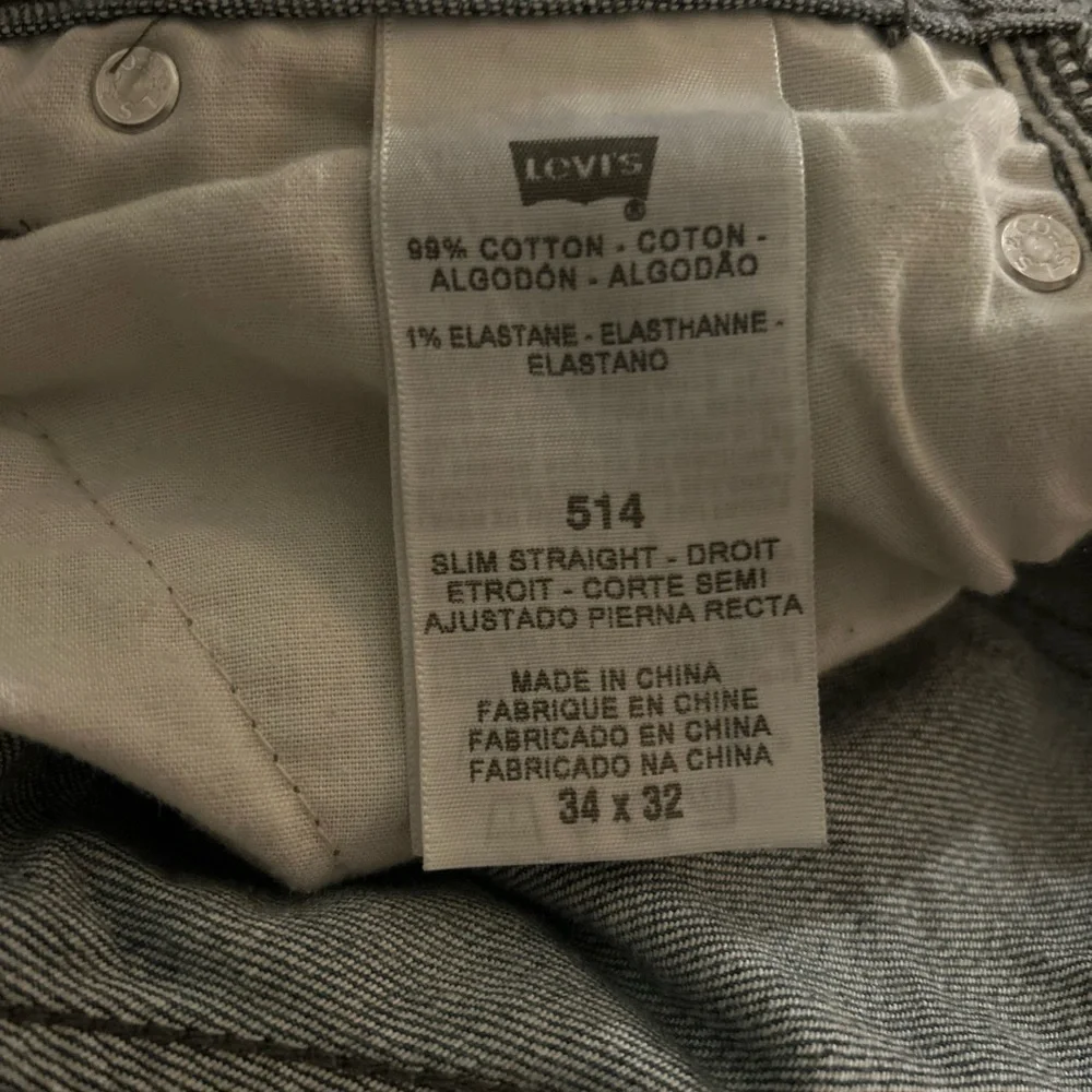 Levi’s 514 slim straight carpenter jeans, size 34x32
